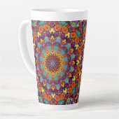 Fractale Kaleidoscoop Mandala Patroon-64351 Latte Mok (Linkerhoek)