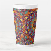 Fractale Kaleidoscoop Mandala Patroon-64351 Latte Mok (Voorkant)