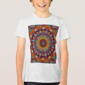 Fractale Kaleidoscoop Mandala Patroon-64351 Tri-Blend Shirt (Voorkant)