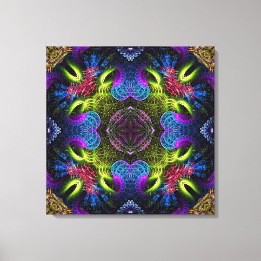 Fractale Kleuren Geometrische Kunst Canvas Afdruk (Voorkant)