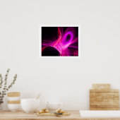 FRACTALE KRULLEN IN FUCHSIA ROZE PAARS Abstract Poster (Keuken)