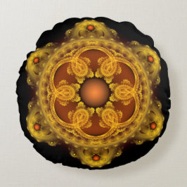 Fractale kunst fee mandala rond kussen
