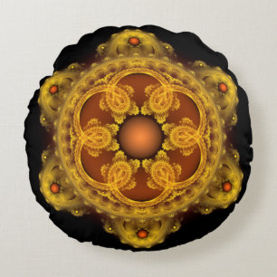 Fractale kunst fee mandala rond kussen
