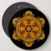 Fractale kunst fee mandala ronde button 6,0 cm (Voorkant /achterkant)