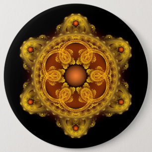 Fractale kunst fee mandala ronde button 6,0 cm