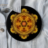 Fractale kunst fee mandala ronde button 6,0 cm (In situ)