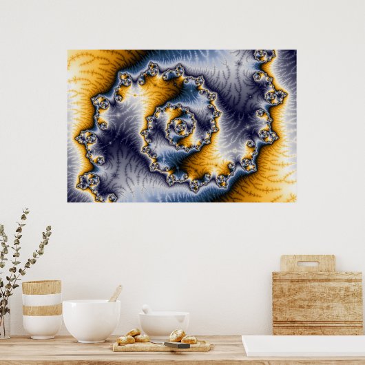 Fractale kunst poster (Keuken)