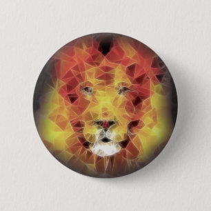 Fractale leeuw ronde button 5,7 cm