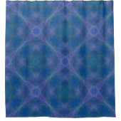 Fractale Lijsten, oceaanblauw, Paarse Douchegordijn (Voorkant)