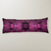 fractale magenta patroongeometrie lichaamskussen (Achterkant)