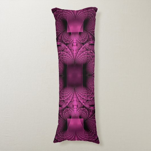 fractale magenta patroongeometrie lichaamskussen (Voorkant Verticaal)