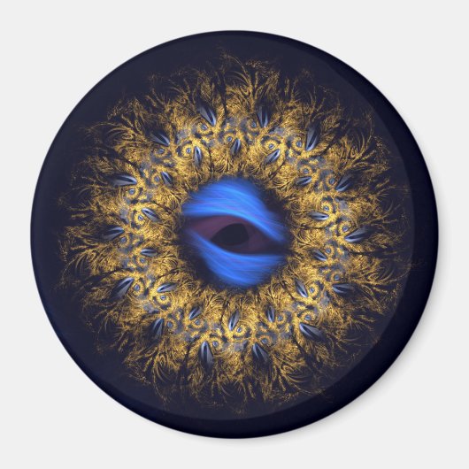 Fractale mandala koningsoog magneet (Voorkant)