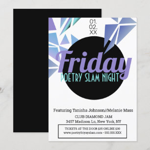 Fractale Nachtclub Flyer Poëzie Promotioneel Paars Kaart