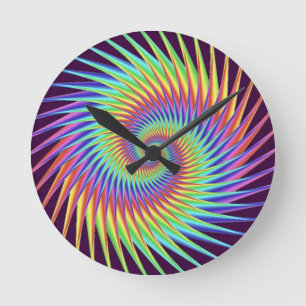 Fractale optische illusie Dizzy Regenboog Abstract Ronde Klok