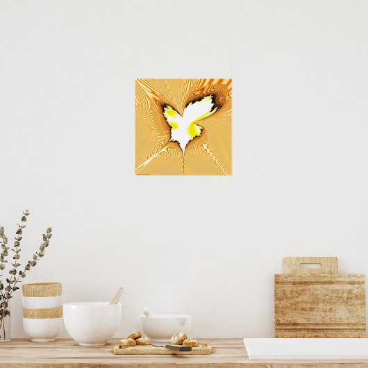 Fractale projectie 1,4 g poster (Keuken)