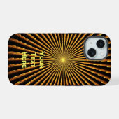 Fractale Pulsar iPhone 15 Case (Achterkant horizontaal)