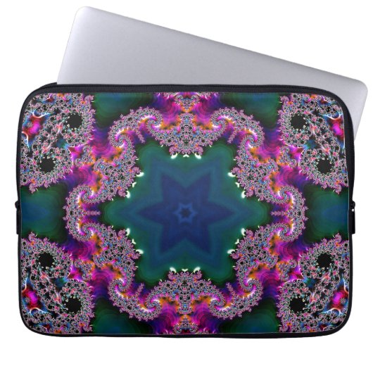 Fractale radiantie laptop sleeve (Voorkant)