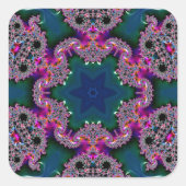 Fractale radiantie vierkante sticker (Voorkant)