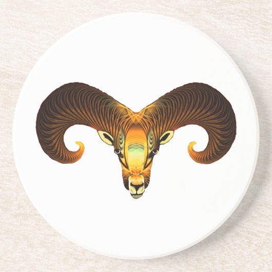 Fractale ramskop zandsteen onderzetter (Voorkant)