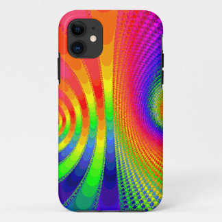 fractale regenboogkunst iPhone 11 hoesje