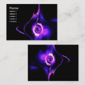 FRACTALE ROOS 1 helderblauw paars wit zwart Visitekaartje (Voorkant / Achterkant)