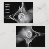 FRACTALE ROOS 1 helderzwart-wit grijs Visitekaartje (Voorkant / Achterkant)