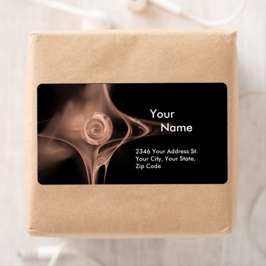 FRACTALE ROOS 1 Licht bruin roze zwart Etiket (Insitu)