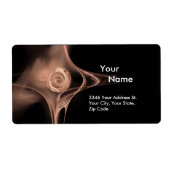 FRACTALE ROOS 1 Licht bruin roze zwart Etiket (Voorkant)