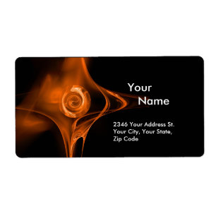 FRACTALE ROOS 1 Rood Bruin Zwart Etiket