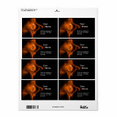 FRACTALE ROOS 1 Rood Bruin Zwart Etiket (Full Sheet)