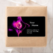 FRACTALE ROOS 1 Roze Fuchsia Paars Black Etiket (Insitu)