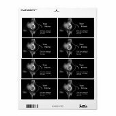 FRACTALE ROOS 1 zwart-wit Etiket (Full Sheet)