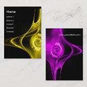 FRACTALE ROOS 2 geel - paars Visitekaartje (Voorkant / Achterkant)