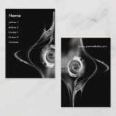 FRACTALE ROOS 2, grijs zwart-wit Visitekaartje (Voorkant / Achterkant)