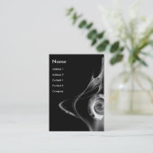 FRACTALE ROOS 2, grijs zwart-wit Visitekaartje (Staand voorkant)