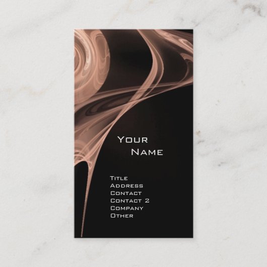 FRACTALE ROOS 3 antiek zacht roze bruin zwart Visitekaartje (Voorkant)
