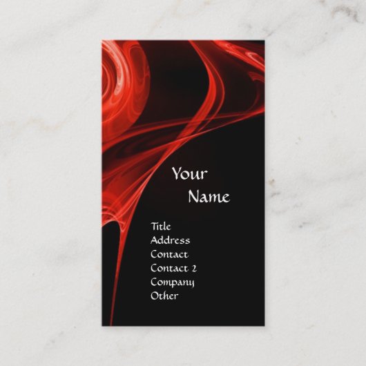 FRACTALE ROOS 3 helder rood Visitekaartje (Voorkant)