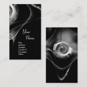 FRACTALE ROOS 3 helderlicht zwart-wit grijs Visitekaartje (Voorkant / Achterkant)
