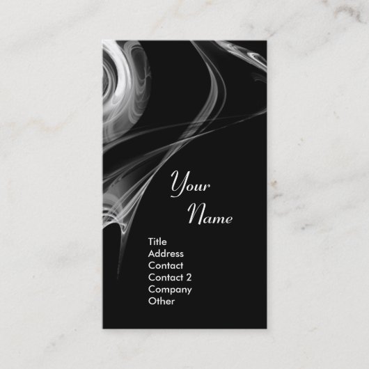 FRACTALE ROOS 3 helderlicht zwart-wit grijs Visitekaartje (Voorkant)