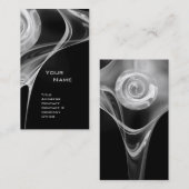 FRACTALE ROOS 3 helderlicht zwart-wit grijs Visitekaartje (Voorkant / Achterkant)