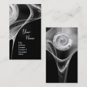 FRACTALE ROOS 3 helderlicht zwart-wit grijs Visitekaartje (Voorkant / Achterkant)