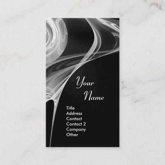 FRACTALE ROOS 3 helderlicht zwart-wit grijs Visitekaartje (Voorkant)