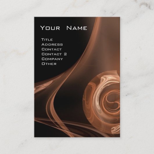 FRACTALE ROOS 3 lichtbruin zwart Visitekaartje (Voorkant)