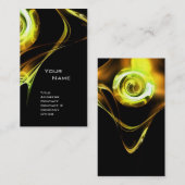 FRACTALE ROOS 3 lichtgeel bruin Visitekaartje (Voorkant / Achterkant)