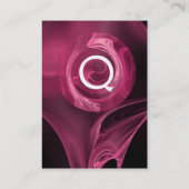 FRACTALE ROOS 4 MONOGRAM antiek roze zwart Visitekaartje (Achterkant)