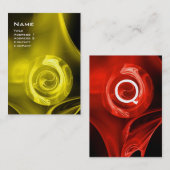 FRACTALE ROOS 4 MONOGRAM felgeel rood zwart Visitekaartje (Voorkant / Achterkant)