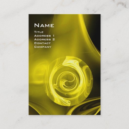 FRACTALE ROOS 4 MONOGRAM felgeel rood zwart Visitekaartje (Voorkant)