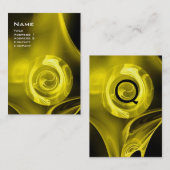 FRACTALE ROOS 4 MONOGRAM felgeel wit zwart Visitekaartje (Voorkant / Achterkant)