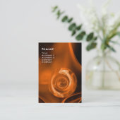 FRACTALE ROOS 4 MONOGRAM helder oranje zwart Visitekaartje (Staand voorkant)