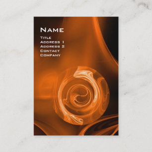 FRACTALE ROOS 4 MONOGRAM helder oranje zwart Visitekaartje